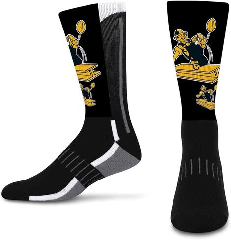 For Bare Feet NFL Youth V Curve Socks - Machine Washable - Poly-spandex blend - Perfect Fit and Durability for Active Young Athletes (Pittsburgh Steelers - Multicolor) in Saudi Arabia