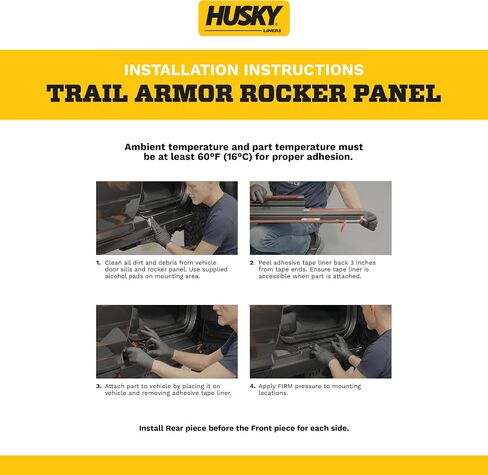 Husky Liners Trail Armor | لوحة الروك | يناسب 2022-2025 تويوتا التندرا ، Crewmax | الأمامي والخلفي ، 4 -PC أسود - 2874141 in Kuwait