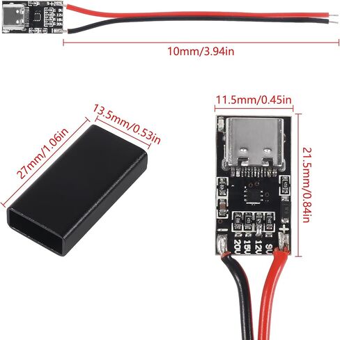 JUZITAO 8 قطع USB-C PD نوع C لوحة الزناد PD/QC شرك وحدة شاحن سريع تدعم تيار مستمر 9 فولت 12 فولت 15 فولت 20 فولت لأجهزة الكمبيوتر المحمول، جهاز التوجيه، محول مودم بصري in Kuwait