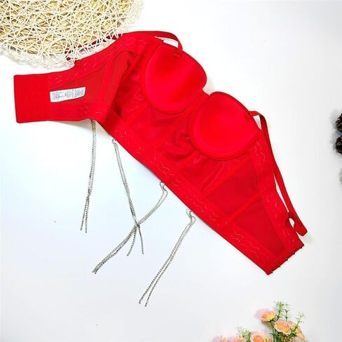 Hip-hop Belly Dance Performance Tube Top Nightclub Sexy Body Shaping Fishbone Bra Tassel Rhinestone Beaded Suspenders in Kuwait