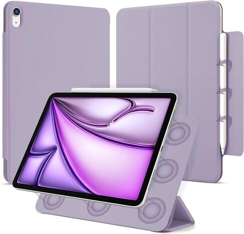 for iPad Air 13 inch M4/M3/M2 Case (2026/2025/2024,Model A3268/A3269/A3271), Auto Sleep/Wake and Magnetic Closure, Slim Trifold Stand Case, PU Leather Cover, Support Apple Pencil Pro, White in Kuwait