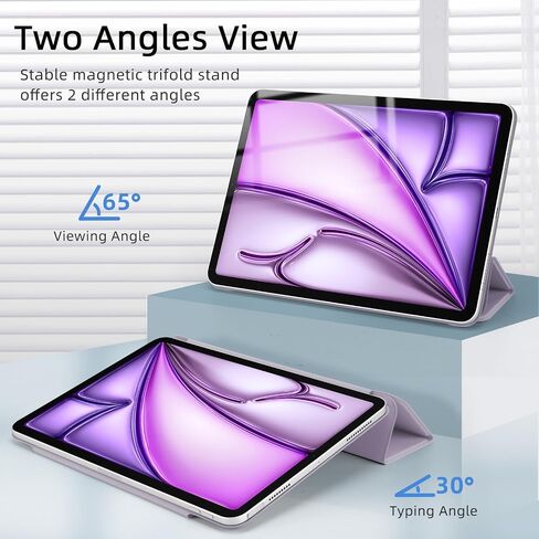for iPad Air 13 inch M4/M3/M2 Case (2026/2025/2024,Model A3268/A3269/A3271), Auto Sleep/Wake and Magnetic Closure, Slim Trifold Stand Case, PU Leather Cover, Support Apple Pencil Pro, White in Kuwait
