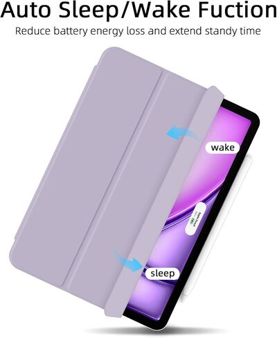 for iPad Air 13 inch M4/M3/M2 Case (2026/2025/2024,Model A3268/A3269/A3271), Auto Sleep/Wake and Magnetic Closure, Slim Trifold Stand Case, PU Leather Cover, Support Apple Pencil Pro, White in Kuwait