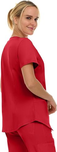 Medichic Scrubs Women's V-Deac Nock Nock Nock Fashion Scrub Top مع اثنين من الجيوب ، نسيج رعاية فلي in Saudi Arabia