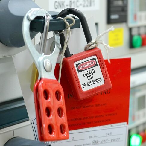 عبوتان من قفل Tagout - قفل أمان داخلي وخارجي، قفل مختلف وفولاذ، يوضع على أقفال الكهرباء/الهيدروليكية/الهوائية (38 مم، أصفر) in Kuwait