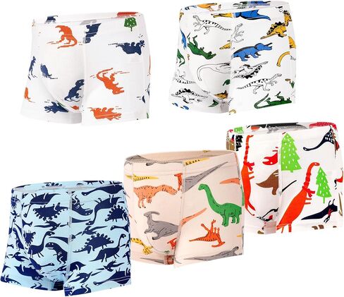 Boys Boxer Birks Toddler ، سراويل تدريب الملابس الداخلية ، القطن الناعم للتنفس 5 حزمة للأولاد الصغار 2-8 سنوات in Kuwait