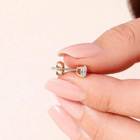 أقراط مسمار من الذهب الأصفر/الأبيض 14 كيلو مع مختبر من 1-2 قيراط ماس ، مختبر معتمد من IGI ، أقراط الماس المزرعة 4 الشق (لون E-F ، VVS-VS) ، أقراط مسمار للنساء ، المجوهرات الراقية in Kuwait