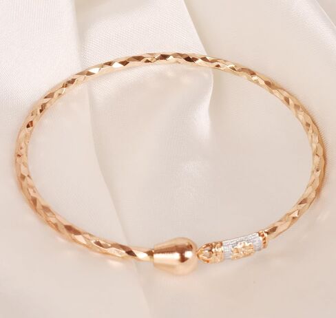 Touchstone New Indian Bollywood Finely Handcrafted Beautiful Peeled Metal Gorgeous Designer Jewelry Openable Free Size Bracelet in Gold Tone for Women. in Saudi Arabia