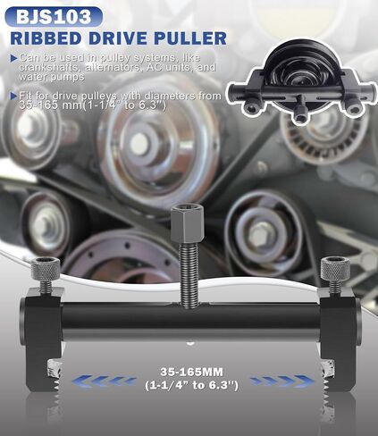 Bonbo Universal Drive Drive Pulley Crankshaved Tool for A/C وحدة المياه مضخات السيارات ، وسحب توقيت قابل للتعديل in Saudi Arabia