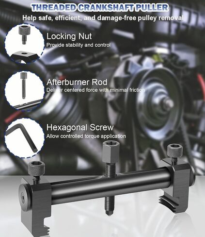 Bonbo Universal Drive Drive Pulley Crankshaved Tool for A/C وحدة المياه مضخات السيارات ، وسحب توقيت قابل للتعديل in Saudi Arabia