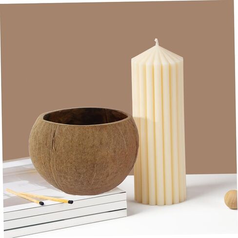 Coconut Shell Candle Bowl Candle Storage Jar Natural Decor for Living Rooms in Kuwait