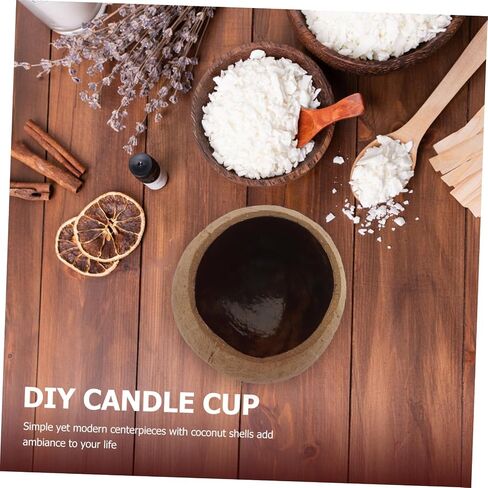 Coconut Shell Candle Bowl Candle Storage Jar Natural Decor for Living Rooms in Kuwait