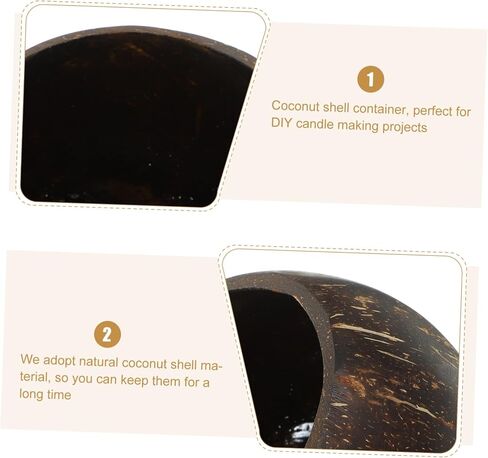 Happyyami Coconut Shell Wax Holder Scented Candle Cups DIY Candle Making Supplies in Saudi Arabia
