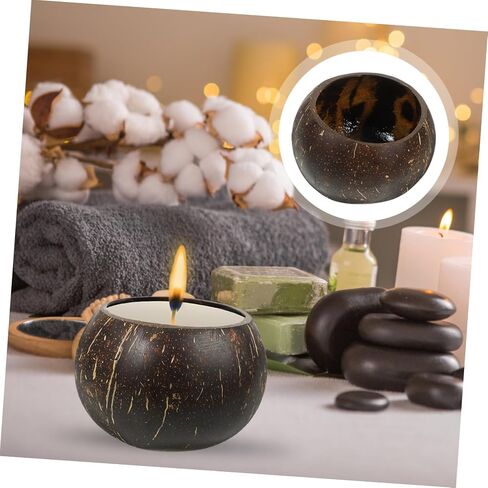 Happyyami Coconut Shell Wax Holder Scented Candle Cups DIY Candle Making Supplies in Saudi Arabia