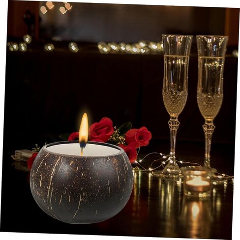 Happyyami Coconut Shell Wax Holder Scented Candle Cups DIY Candle Making Supplies in Saudi Arabia