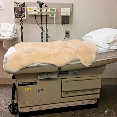 وسادة جلد الغنم الطبية لشرح البشرة والسرير الحساسة | سجادة الحملان | الصوف الطبيعي | فرو حقيقي pelt | دافئ وناعم للغاية | الإجهاد والألم تخفيف | قابلة للغسل | الحجم - منتظم in Kuwait