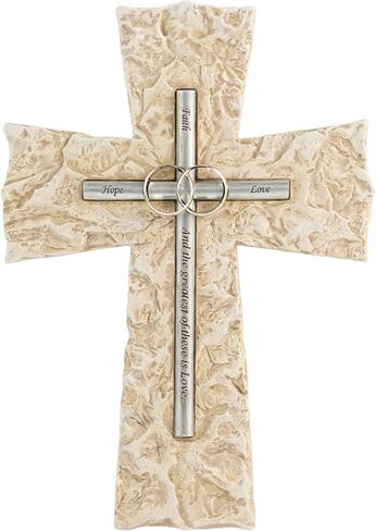 Grace4Joy Wedding Wall Cross ، 10 بوصات زواج صلاة الجدار ديكور هدايا الزفاف الدينية ، يدويًا ، in Kuwait