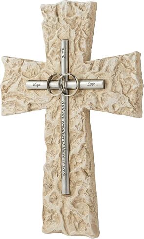 Grace4Joy Wedding Wall Cross ، 10 بوصات زواج صلاة الجدار ديكور هدايا الزفاف الدينية ، يدويًا ، in Kuwait