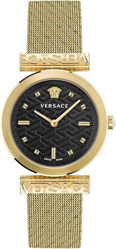 Versace Regalia Collection Luxury Womens Watch Timepieces with a Gold Bracelet Featuring a IP Yellow Gold Case and a Black Dial in Saudi Arabia