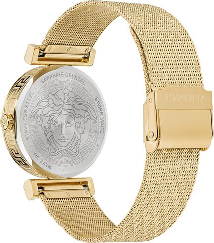 Versace Regalia Collection Luxury Womens Watch Timepieces with a Gold Bracelet Featuring a IP Yellow Gold Case and a Black Dial in Saudi Arabia