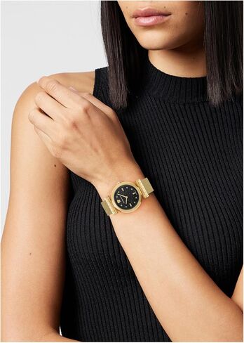 Versace Regalia Collection Luxury Womens Watch Timepieces with a Gold Bracelet Featuring a IP Yellow Gold Case and a Black Dial in Saudi Arabia