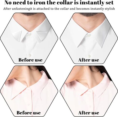 Bewudy 100 Pieces Collar Stays, No Curl Collar Stays, Polo Shirt Collar Stays, PVC Collar Anti-Warping Edge Shaper Plastic Collar Support Rack Sticker for Men and Women's Dress in Saudi Arabia