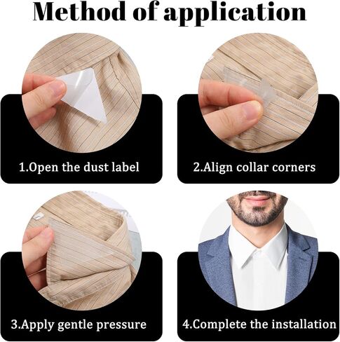 Bewudy 100 Pieces Collar Stays, No Curl Collar Stays, Polo Shirt Collar Stays, PVC Collar Anti-Warping Edge Shaper Plastic Collar Support Rack Sticker for Men and Women's Dress in Saudi Arabia