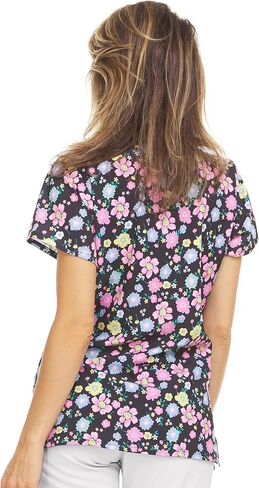 MediChic V-Neck Printed Scrub Top in Saudi Arabia