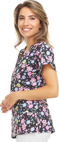 MediChic V-Neck Printed Scrub Top in Saudi Arabia