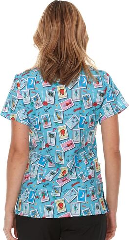 MediChic V-Neck Printed Scrub Top in Saudi Arabia