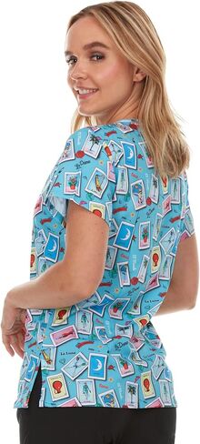 MediChic V-Neck Printed Scrub Top in Saudi Arabia