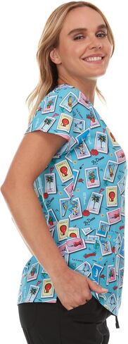 MediChic V-Neck Printed Scrub Top in Saudi Arabia
