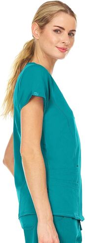 MediChic Women Scrubs Mock Neck Four Pocket Scrub Top With 4-Way Stretch, Available in Over 20 Colors in Saudi Arabia