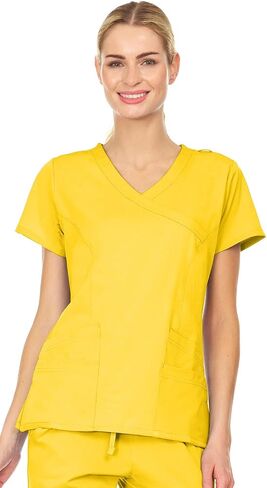 MediChic Women Scrubs Mock Neck Four Pocket Scrub Top With 4-Way Stretch, Available in Over 20 Colors in Saudi Arabia