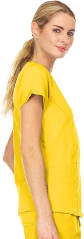 MediChic Women Scrubs Mock Neck Four Pocket Scrub Top With 4-Way Stretch, Available in Over 20 Colors in Saudi Arabia