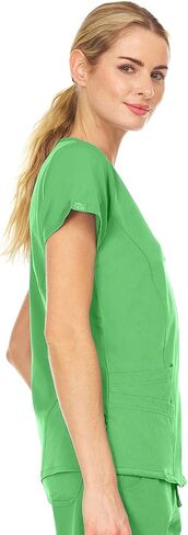 MediChic Women Scrubs Mock Neck Four Pocket Scrub Top With 4-Way Stretch, Available in Over 20 Colors in Saudi Arabia