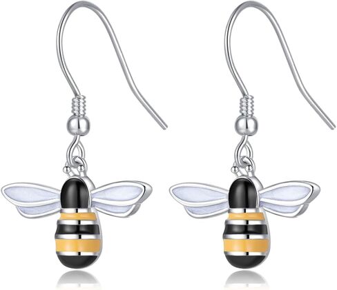 SLUYNZ Solid 925 Sterling Silver Bee Drop Earrings for Women Teens Lovely Bee Dangle Earrings in Saudi Arabia