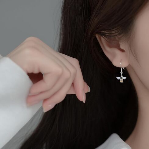 SLUYNZ Solid 925 Sterling Silver Bee Drop Earrings for Women Teens Lovely Bee Dangle Earrings in Saudi Arabia