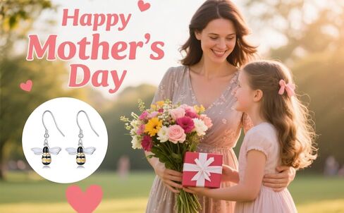 SLUYNZ Solid 925 Sterling Silver Bee Drop Earrings for Women Teens Lovely Bee Dangle Earrings in Saudi Arabia