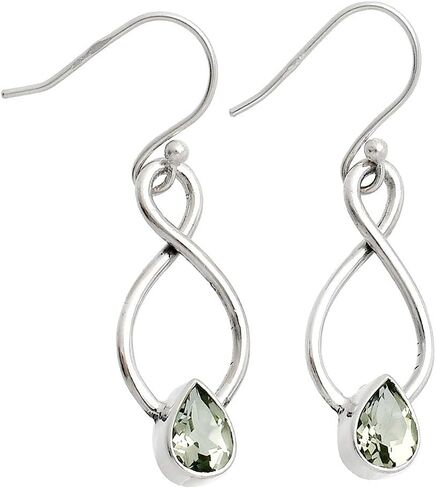 Natural Multi Stone Pear Shape 925 Silver Earrings DGE1077 E-1236 in Saudi Arabia