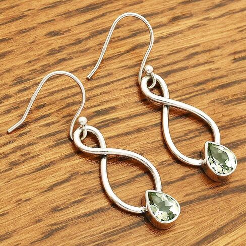 Natural Multi Stone Pear Shape 925 Silver Earrings DGE1077 E-1236 in Saudi Arabia