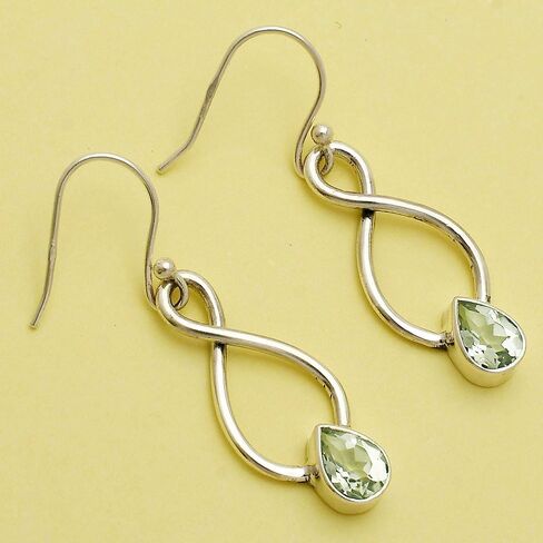 Natural Multi Stone Pear Shape 925 Silver Earrings DGE1077 E-1236 in Saudi Arabia