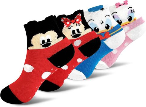 Kid Ankle Socks Disney Character Ankle Socks, Mickey Minnie Donald Daisy Design, 4 Pairs or 5 Pairs Set in Saudi Arabia