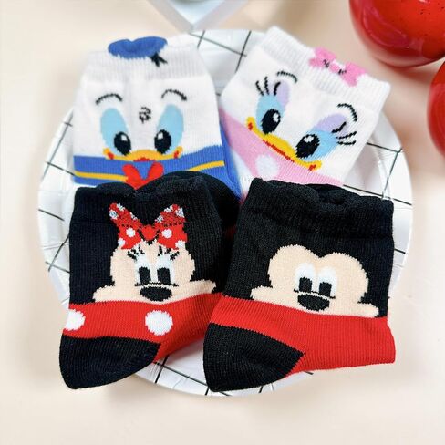 Kid Ankle Socks Disney Character Ankle Socks, Mickey Minnie Donald Daisy Design, 4 Pairs or 5 Pairs Set in Saudi Arabia
