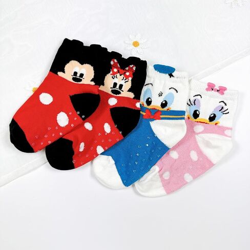 Kid Ankle Socks Disney Character Ankle Socks, Mickey Minnie Donald Daisy Design, 4 Pairs or 5 Pairs Set in Saudi Arabia