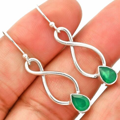 Natural Multi Stone Pear Shape 925 Silver Earrings DGE1077 E-1236 in Saudi Arabia