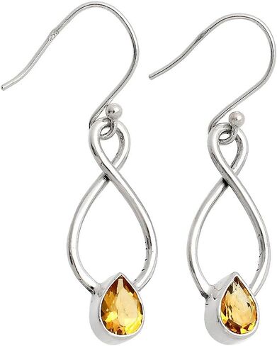 Natural Multi Stone Pear Shape 925 Silver Earrings DGE1077 E-1236 in Saudi Arabia