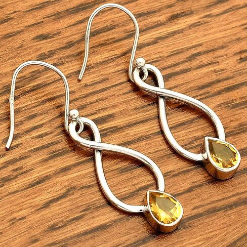 Natural Multi Stone Pear Shape 925 Silver Earrings DGE1077 E-1236 in Saudi Arabia