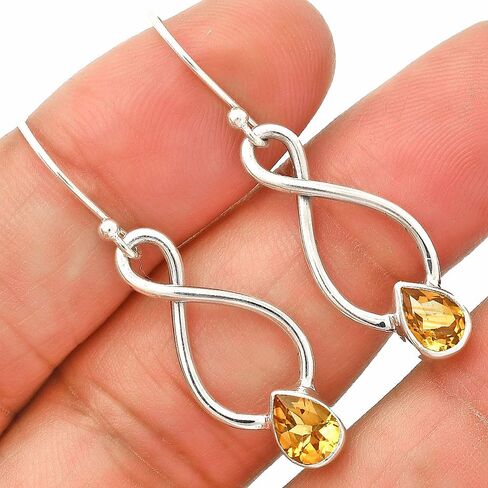 Natural Multi Stone Pear Shape 925 Silver Earrings DGE1077 E-1236 in Saudi Arabia