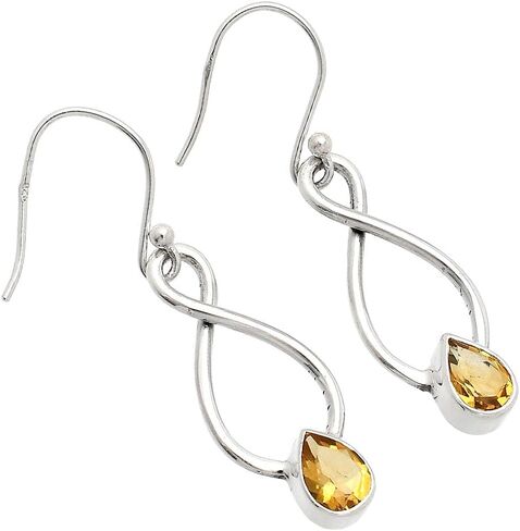 Natural Multi Stone Pear Shape 925 Silver Earrings DGE1077 E-1236 in Saudi Arabia